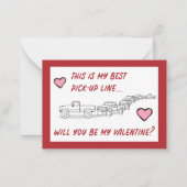 Funny Valentines Small Flat Card Set LKW Liebe Mitteilungskarte (Vorderseite)
