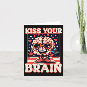 Funny Valentines Test Day Küss Ihr Gehirnlehrer Karte