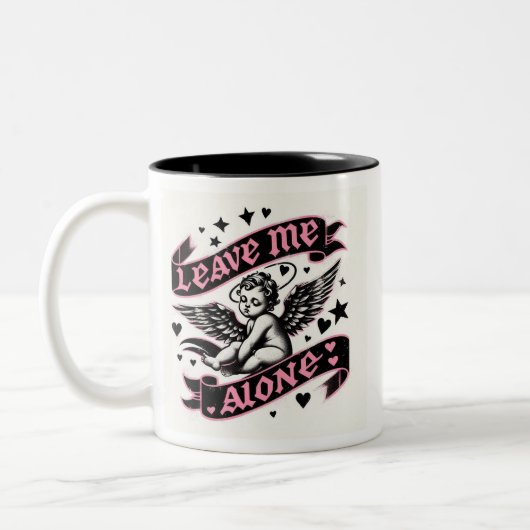 Funny Valentines, Verlass mir Alone traurig cupid Zweifarbige Tasse (Links)