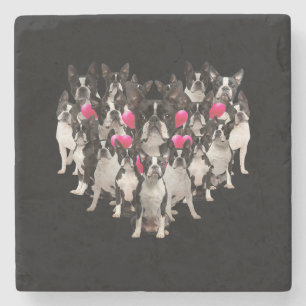 Funny Valentinstag Boston Terrier Herzgeschenk Hun Steinuntersetzer
