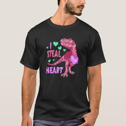 Funny Valentinstag Graphic Shirt Dinosaur I Stee (Vorderseite)