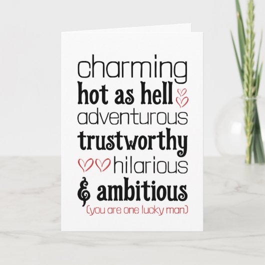 Funny Valentinstag Liebe Card für ihn Dankeskarte (Vorderseite)