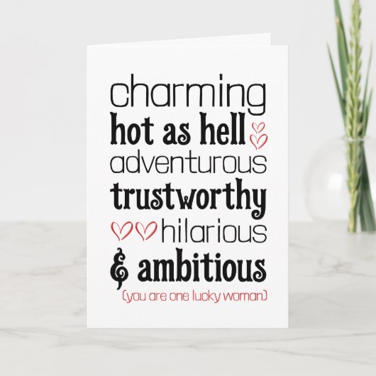 Funny Valentinstag Liebe Card für sie Dankeskarte (Vorderseite)