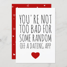 Funny Valentinstag Random Typ Verabreden App Card Feiertagskarte