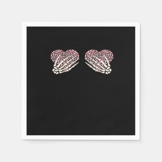 Funny Valentinstag Skeleton Hands Hearts Girl Cl Serviette (Vorderseite)