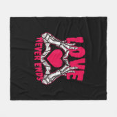 Funny Valentinstag Skeleton Heart Hands Fleecedecke (Vorderseite (Horizontal))