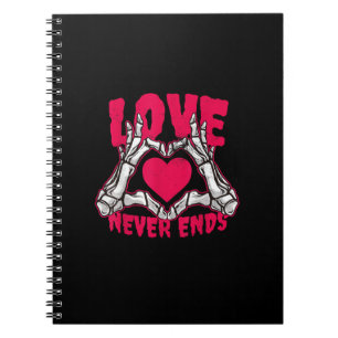 Funny Valentinstag Skeleton Heart Hands Notizblock