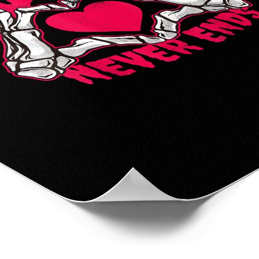 Funny Valentinstag Skeleton Heart Hands Poster (Ecke)