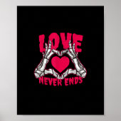 Funny Valentinstag Skeleton Heart Hands Poster (Vorne)