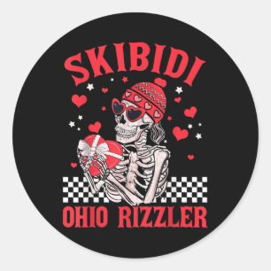 Funny Valentinstag Skibidi Ohio Rizzler Herz Sk Runder Aufkleber