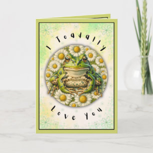 Funny Valentinstag Watercolor Frosch & Individuell Karte