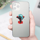 Funny Vampire Girl Niedlich Goth Art Aufkleber (Telefon)