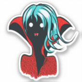 Funny Vampire Girl Niedlich Goth Art Aufkleber (Vorderseite)