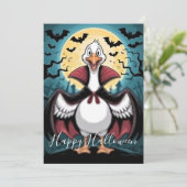 Funny Vampire Goose Halloween Feiertagskarte (Stehend Vorderseite)