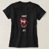Funny Vampire "I will not Bite" Familie Halloween T-Shirt (Design vorne)