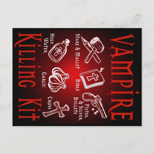 Funny Vampire Killing Kit Postkarte (Vorderseite)