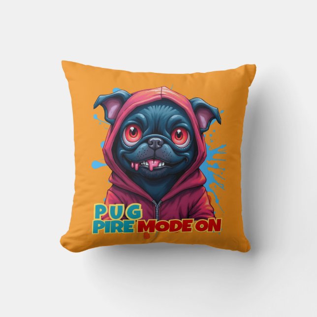 Funny Vampire Mops Graffiti Kissen (Vorderseite)