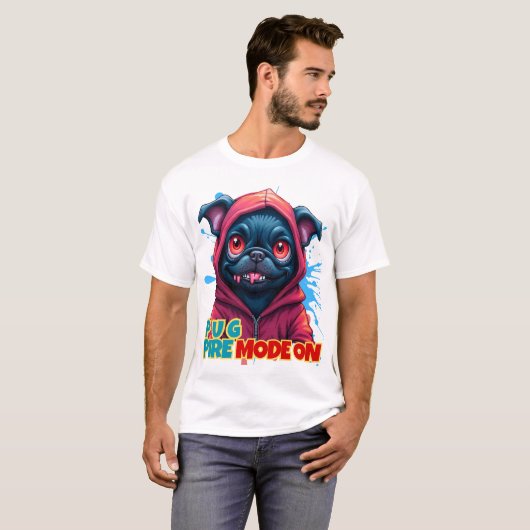 Funny Vampire Mops Graffiti T-Shirt (Vorne ganz)