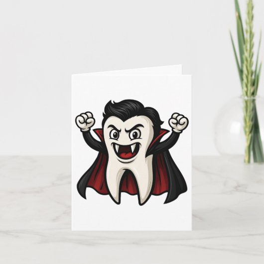 Funny Vampire Tooth Spooky Halloween Zahnärzte Karte (Vorderseite)