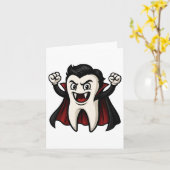 Funny Vampire Tooth Spooky Halloween Zahnärzte Karte (Gelbe Blume)