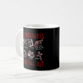 Funny Vampire Transylvania Survival Kit Kaffeetasse (Vorderseite Links)