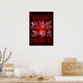 Funny Vampire Transylvania Survival Kit Poster (Küche)