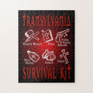 Funny Vampire Transylvania Survival Kit Puzzle