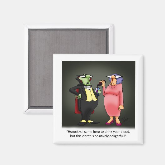 Funny Vampire Wine Spaß Magnet (Vorderseite/Rückseite)