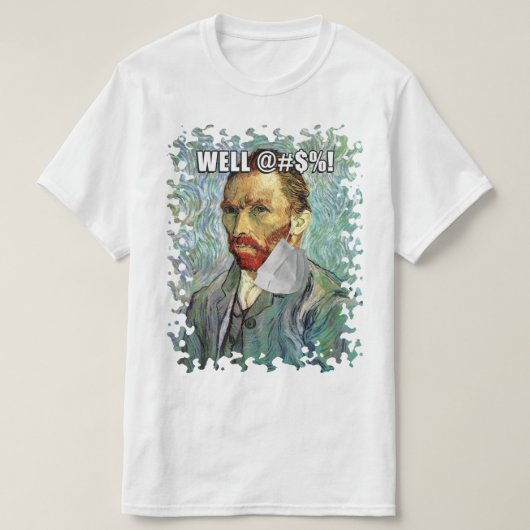 Funny Van Gogh Selbstportrait mit Hängemaske T-Shirt (Design vorne)