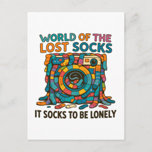 Funny Vanish Socken Welt Vermisst, aber nicht verg Feiertagspostkarte