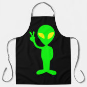 FUNNY VATER ALIEN PEACE SIGN KITCHEN SCHÜRZE (Vorderseite)