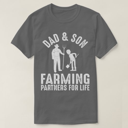 Funny Vater and Son Farms Partners for Life Bauer T-Shirt (Design vorne)