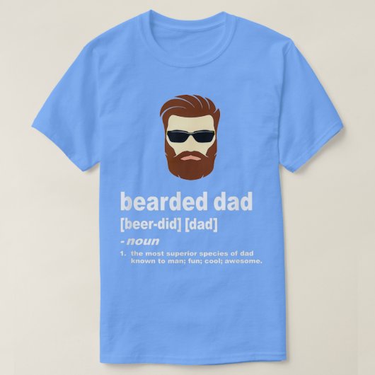 Funny Vater Bart Vater mit braunem Haar oder dunkl T-Shirt (Design vorne)