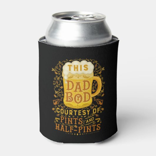 Funny Vater Bod Beer Pints Tag Mit Monogramm Dosenkühler (Kanne Vorderseite)