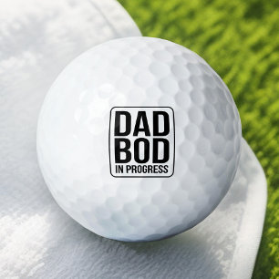 Funny Vater Bod in Progress Spaß Vatertag Schwarz Golfball