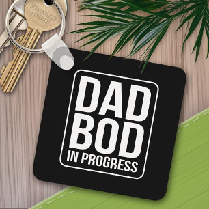 Funny Vater Bod in Progress Spaß Vatertag Schwarz Schlüsselanhänger