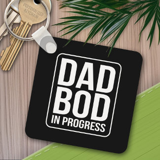 Funny Vater Bod in Progress Spaß Vatertag Schwarz Schlüsselanhänger