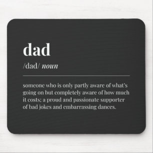 Funny Vater Definition Black Mousepad