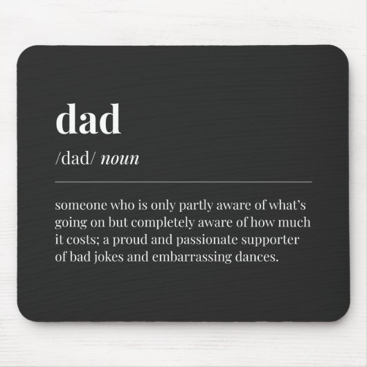 Funny Vater Definition Black Mousepad (Vorne)