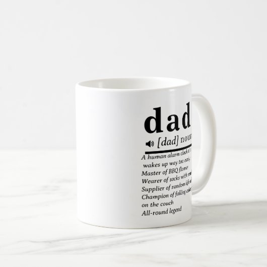 Funny Vater Definition Custom Kaffeetasse (VorderseiteRechts)
