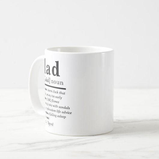Funny Vater Definition Custom Kaffeetasse (Vorderseite Links)