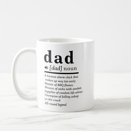 Funny Vater Definition Custom Kaffeetasse (Links)