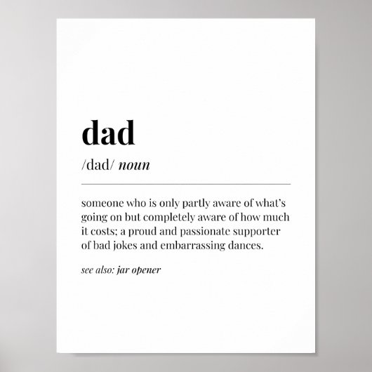 Funny Vater Definition Poster (Vorne)