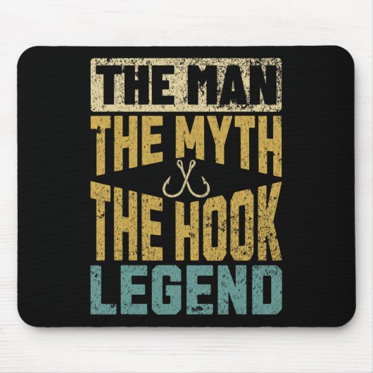 Funny Vater Fishing Man Myth Hook Legend Fischer F Mousepad (Vorne)