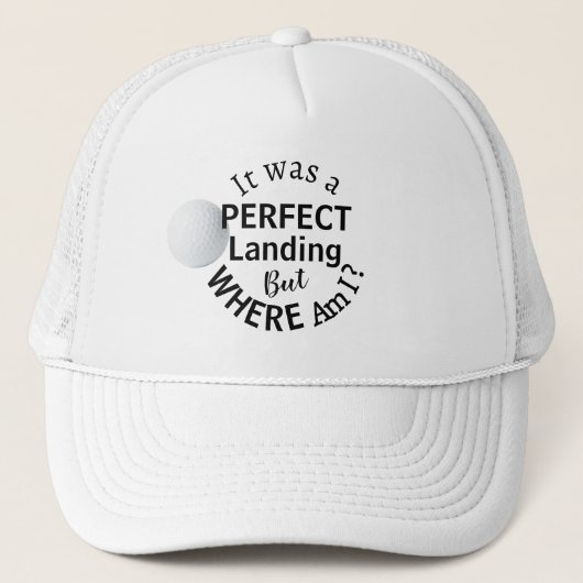 Funny Vater Golf Spaß Moderne, kühne Schwarze Typo Truckerkappe (Vorderseite)