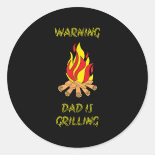 Funny Vater grillt Geschenk für Vatertag Grillen G Runder Aufkleber