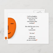 Funny Vater Jockey on Monkeys Humans Bananas Daugh Postkarte (Vorne/Hinten)