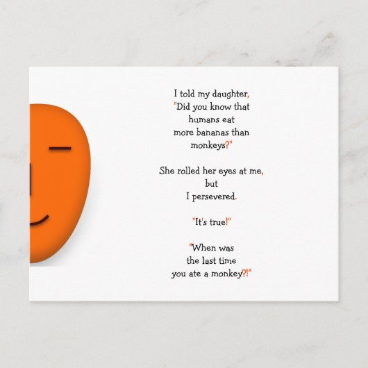 Funny Vater Jockey on Monkeys Humans Bananas Daugh Postkarte (Vorderseite)