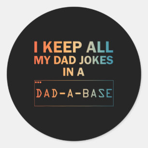 Funny Vater Jokes Design für Männer Vater Databyse Runder Aufkleber