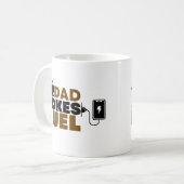Funny Vater Jokes Fuel Coffee Lover Vatertag Kaffeetasse (Vorderseite Links)